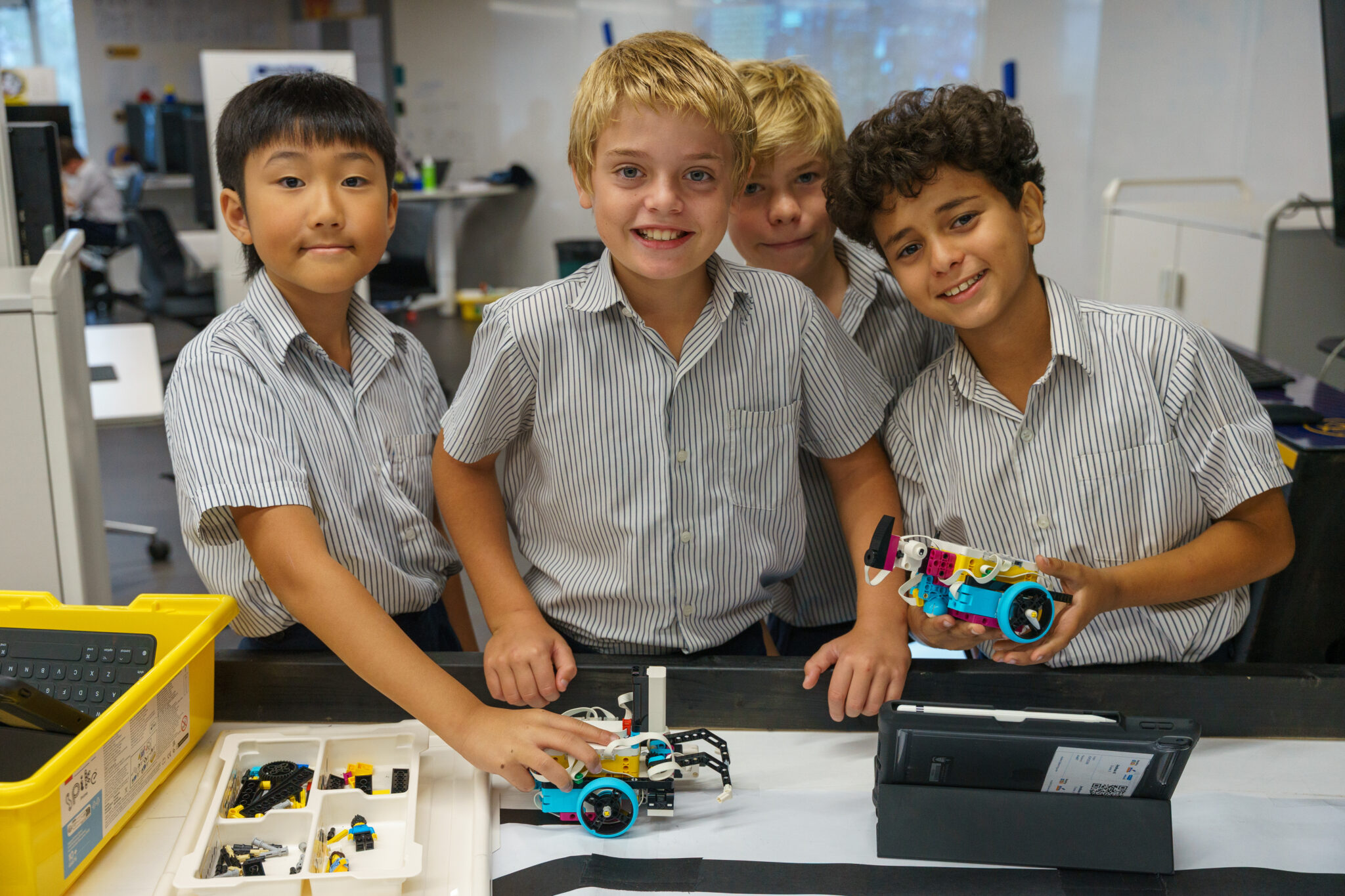 Students display robotics projects in the Innovation Lab