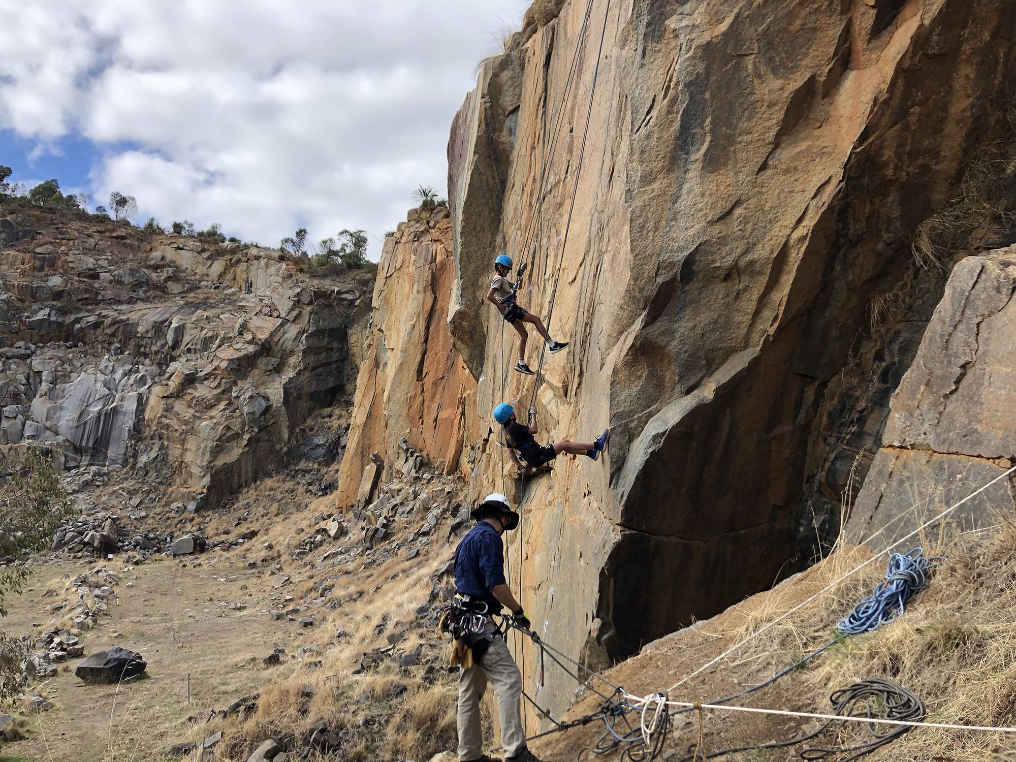 Year 8 students abseiling during their Cape to Cave Outdoor Education program