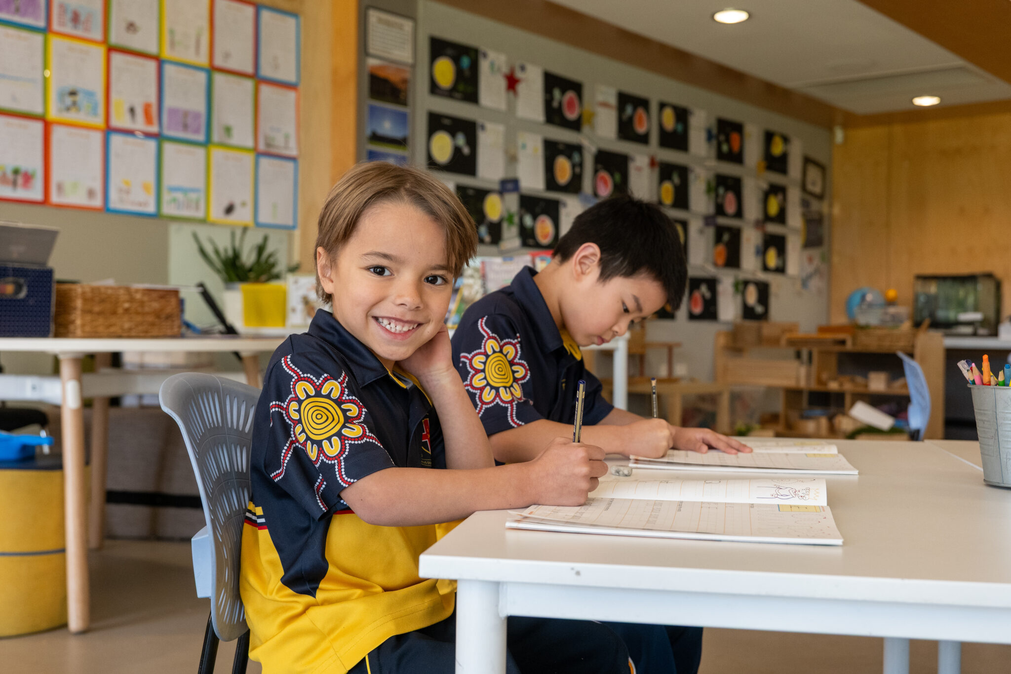 Two ELC Students in a classroom