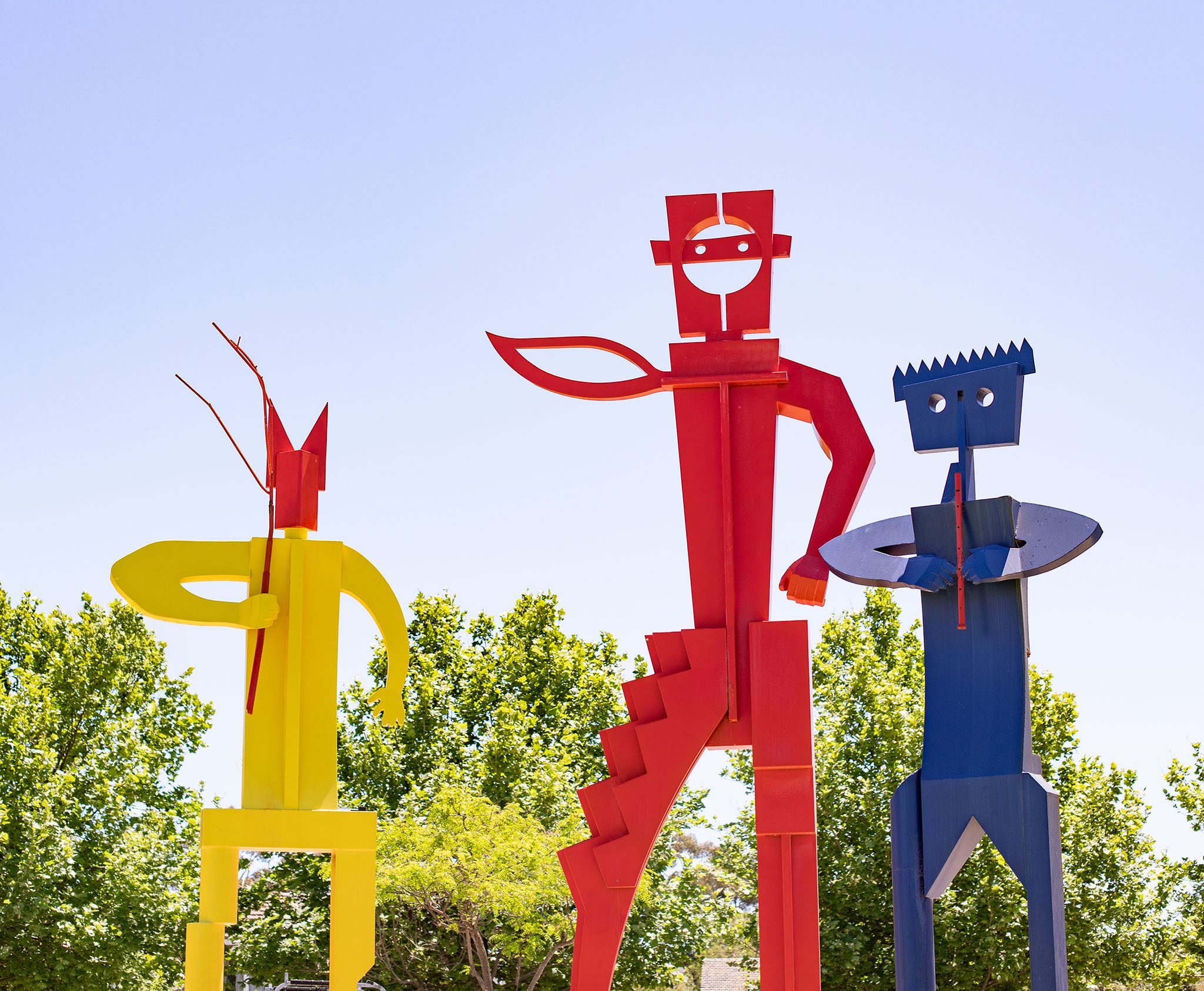 Colourful statues on the CCGS Claremont campus