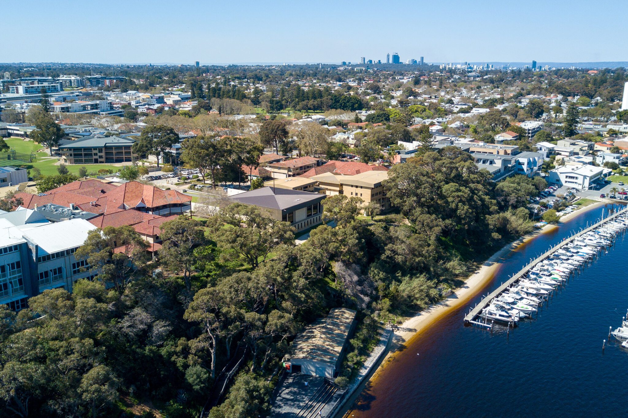 Aerial drone view of the CCGS campus