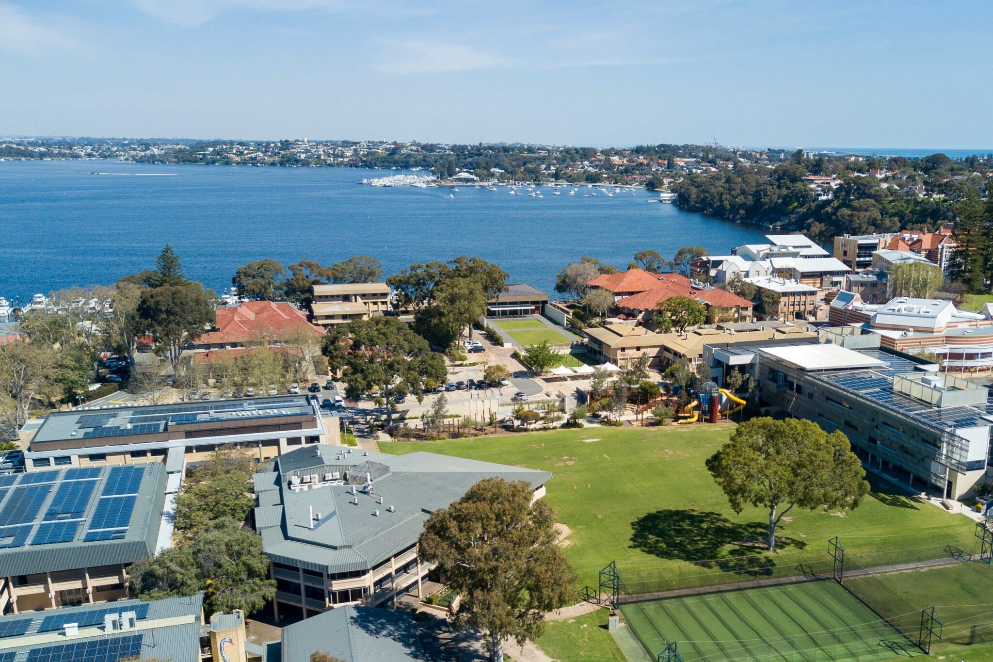 Aerial view of the Christ Church Grammar School campus