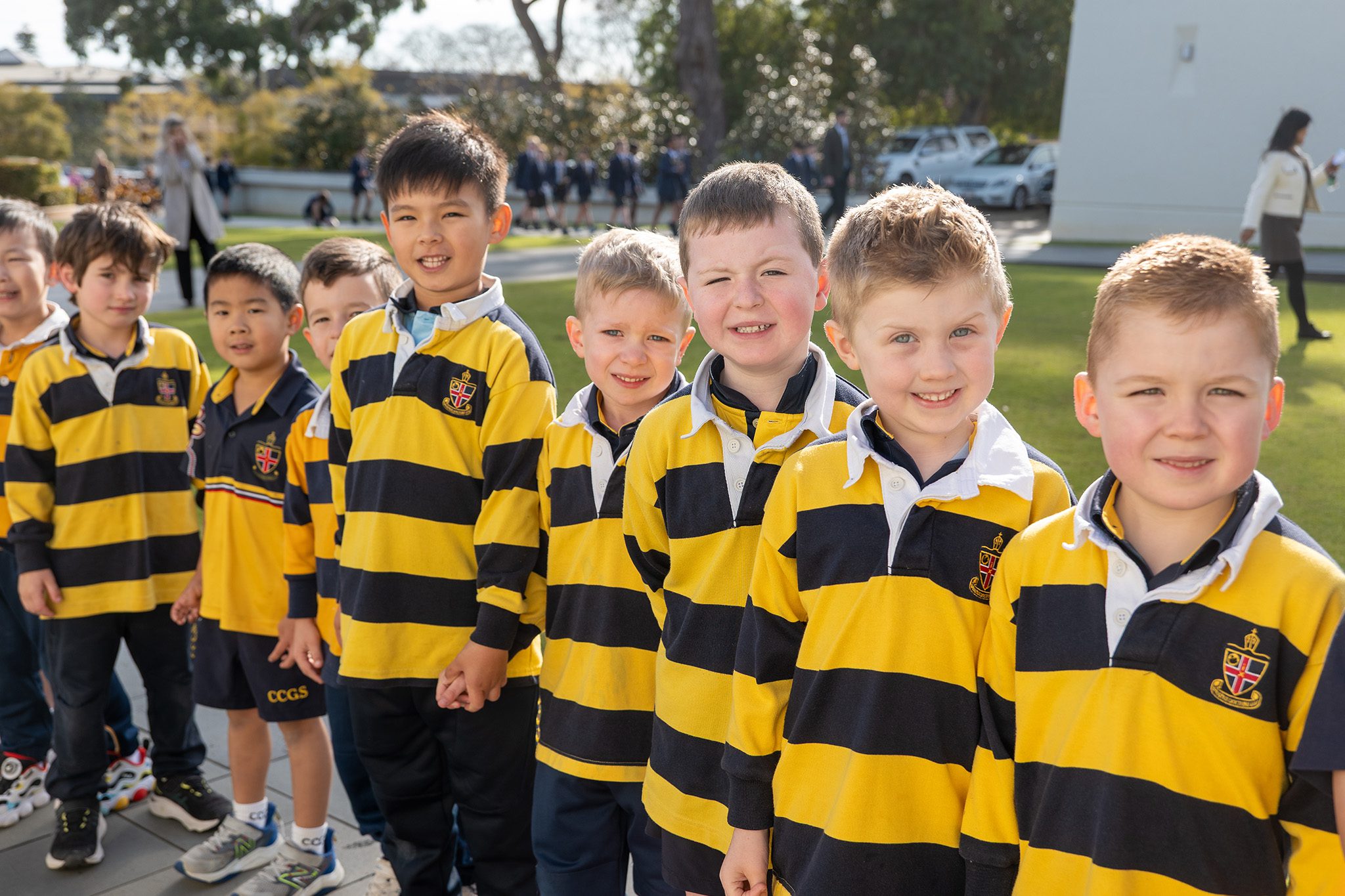 Preparatory School students lining up to go to Chapel